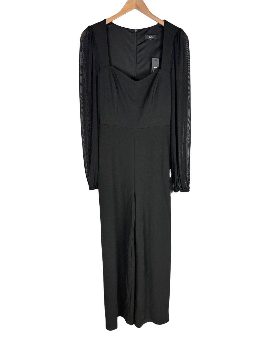 Lulus Perfect Charisma
Jumpsuit Black Sheer Mesh Sleeve Wide Leg Size M NWT - Picture 4 of 8